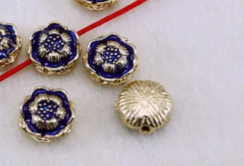 5 szt. buddyjskie koraliki akcesoria niebieski pozłacane złoty kapanie oleju Powłoką Wnioski Do Opaski dystansowe tworzenia Biżuterii DIY fdg5s