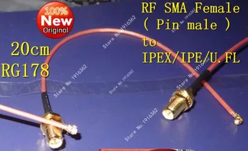 50 szt./lot Bezpośredni złącze RF SMA (stykowa) do gniazda IPEX / IPE / U. FL kabel z warkoczem 20 cm RG178