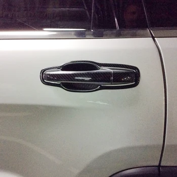 ABS Włókno węglowe Dla Jeep Grand Cherokee 2014 2015 2016 2017 Akcesoria Samochodowe Drzwi Ochronna, Uchwyt na Kubek Pokrywa Wykończenie Stylizacji Samochodów
