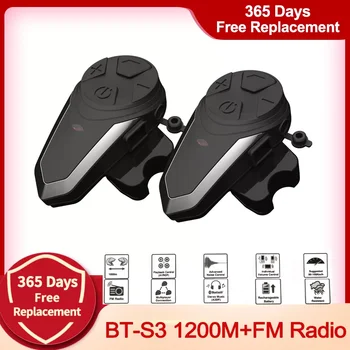 BT-S3 1200 M Motocykl Bluetooth Kask zestawu Słuchawkowego Domofon dla Zawodników Bezprzewodowy Intercomunicador Negocjacyjne MP3 FM