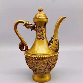 Doskonała Czysta Miedź Antyczny Styl Dynastii Qing Smok Lub Herbaty Lub Herbaty Lub Herbaty Bogactwo Podpisane Dekoracji