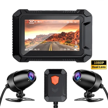 Dual camera z Motocykla 1080P HD DVR Z GPS, WiFi, G-Sensor Dash Cam Noktowizor Rozdzielczej Szerokokątny Magnetowid Motocykla