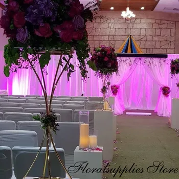 elegancki nowy styl odwracalne rura mentalna żelazna wazon wysoki stojak na kwiaty ślubny uchwyt do kolorów domowa impreza ev