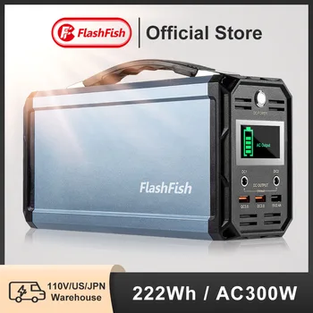 FF Flashfish 110 Do 300 W Słoneczny generator 222 Wh Przenośna Elektrownia CPAP Bateria, Заряжаемая panelem słonecznym, samochód, Wakacje, Podróże