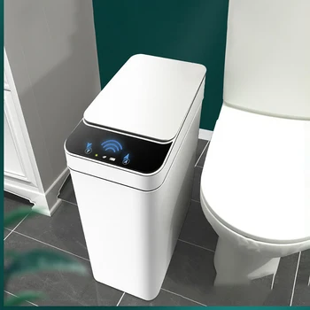 Inteligentny Indukcyjny Automatyczny Odchylany Pojemnik Na Śmieci Domowych Toaleta Usb Waterdichte Vuilnisbak Thuis Inductie Vuilnisbak