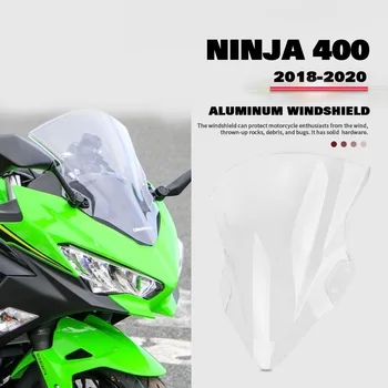 Motocykl szyba Przednia szyba przednia, przedni ekran Ninja400 Ninja250 wiatroszczelna Dla Kawasaki Ninja 400 250 2018 2019 2020 2021