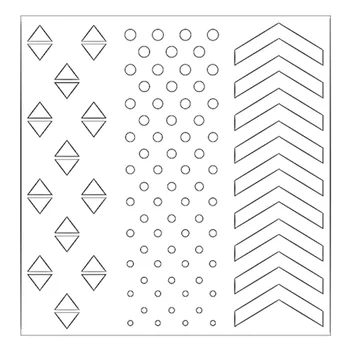 Nowy Wzornik GeoTrio dla DIY Scrapbooking Dekoracyjne Tłoczenie Papierowe Kartki Rzemiosła Plastikowe Szablony Kreślarskie Arkusze 6x6 cali