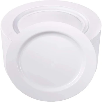 Plastikowy talerz - 24 opakowania (biała)