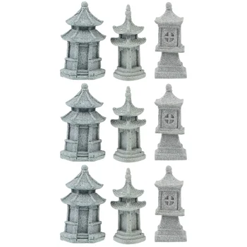 Pomnik Wieża Pagoda Wystrój Shui Ozdoby Ogrodowe Ozdoby Mini Zen Fantastyczna Figurka Akwarium Chińska Miniaturowy Model Jaskinia