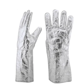 Rękawice izolacji ciepła folii aluminiowej rękawice Anty--ошпаривая Ognioodporne rękawice przemysłowe piece rangi odporne ochronne, rękawice ochronne