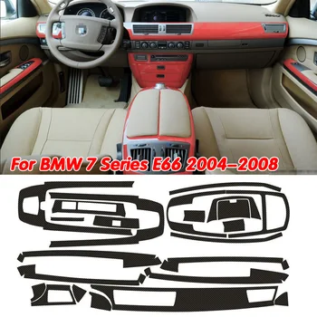 Samochód-Stylizacja 5D Włókna Węglowego Wnętrza Konsoli Środkowej Zmiana Koloru Odlewania Naklejki Naklejki Do BMW Serii 7 E65 E66 2002-2008