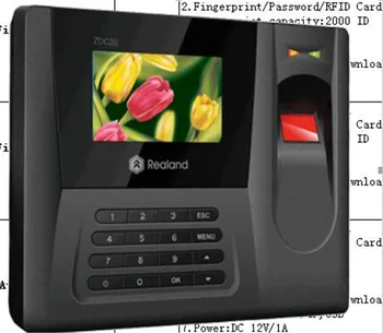 System AC020 frekwencji czasu karty odcisku palca odcisku palca/hasła/RFID kolory ekranu 2.8 cali TFT/RFID
