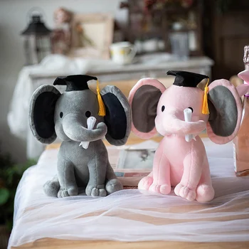 Słoń Pluszowe Zabawki, Pokój Dziecięcy Dekoracyjne Miękkie Lalki do Snu 25 cm Kawaii Zwierząt dla Dzieci Pluszowe Zabawki Różowy Szary Lalka