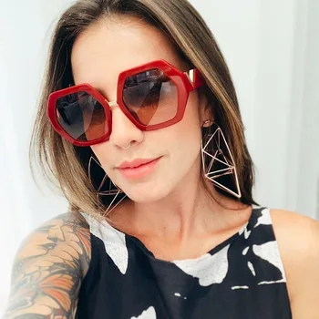 WackSaria Women ' s Okulary 2021 Metal Vintage Big Frame Colorful Lens okulary słoneczne damskie Beach Wear Brazilian Fashion