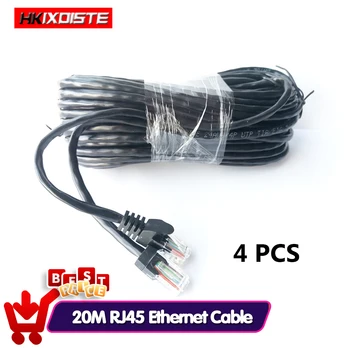 Wartość 4 szt 20 M 65 stóp cat5 Ethernet Kabel Sieciowy RJ45 Patch na Zewnątrz Wodoodporny Kabel LAN Przewody Do Systemów Cctv POE Kamery IP