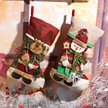 Wesołych Świąt Skarpetki Choinka Ozdoby Torba Na Prezent Świąteczny Worek Cukierków Duży