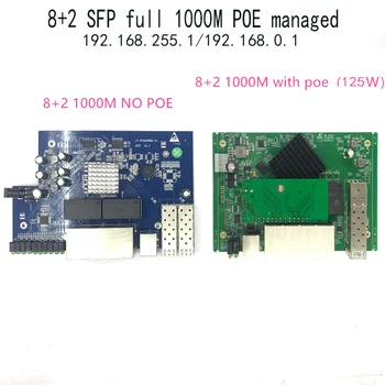 Zarządzanie IP 8-portowy 10/100/1000 Mbit/s Moduł Przełącznika PoE Ethernet Moduł Sterowanego przełącznika z 2 Гигабитными gniazdami SFP gigabit switch
