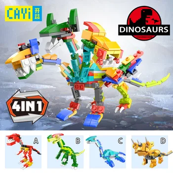 Zbiorczy Budulcem Maszyna T-Rex, Triceratops od 1 do 3 Zebrany Puzzle Budulcem Zabawki Prezent na Urodziny dla Dzieci