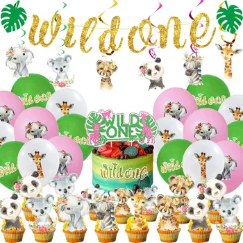 Zwierzęta leśne Wieczorne Kuchenne Dekoracje Na Przyjęcia Urodzinowe dla Dzieci Dekoracja Jednorazowe Naczynia Zestaw Balonów kerst decoratie